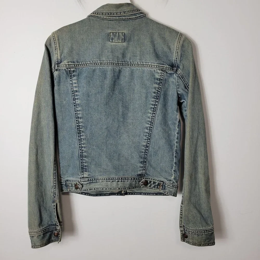 Abercrombie & Fitch Big Girls Size L Snap-Up Denim Jean Jacket Blue